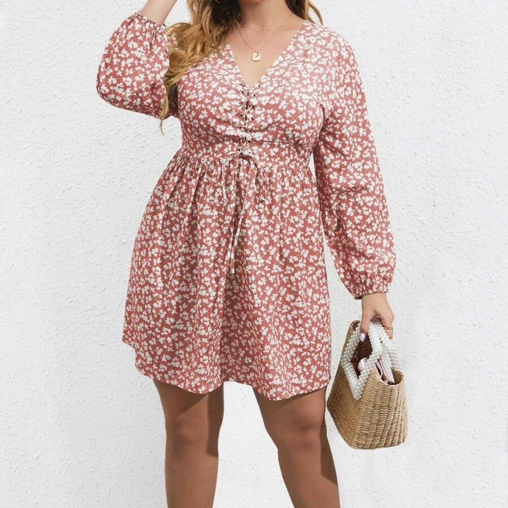 Dusty Pink Lace Front Dress Size XL